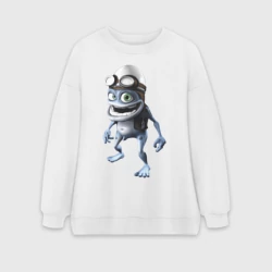 Женский свитшот oversize без начеса хлопок Crazy frog