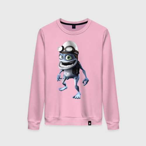 Женский свитшот хлопок Crazy frog, цвет светло-розовый