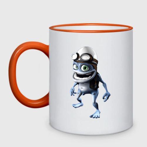 Кружка двухцветная Crazy frog, цвет Кант оранжевый