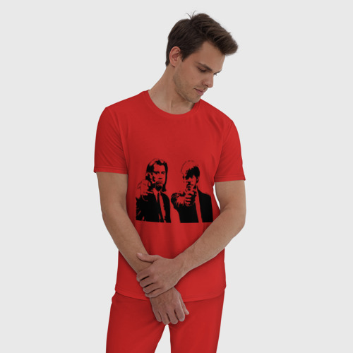 Мужская пижама хлопок Криминальное чтиво 2, цвет красный - фото 3