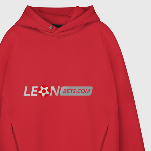 Мужское худи Oversize хлопок Leon, цвет красный - фото 4