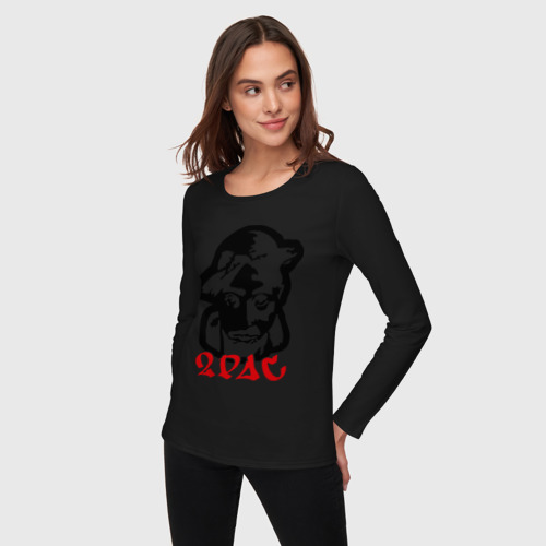 Женский лонгслив хлопок 2pac (black), цвет черный - фото 3