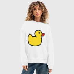 Женский свитшот oversize без начеса хлопок Утка - фото 2