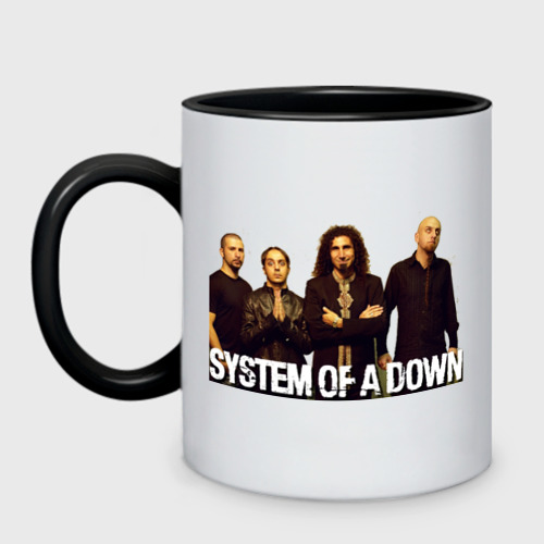 Кружка двухцветная System Of A Down (2), цвет белый + черный