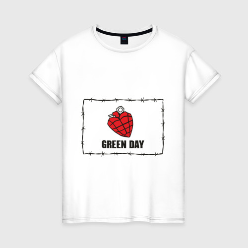 Женская футболка хлопок Green Day (2), цвет белый