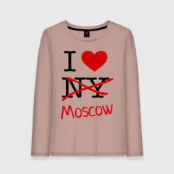 Женский лонгслив хлопок I love Moscow 2