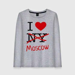 Женский лонгслив хлопок I love Moscow 2