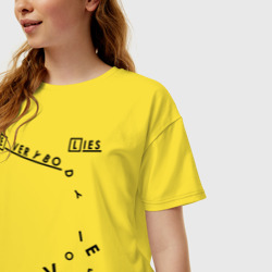 Женская футболка хлопок Oversize Everybody Lies - сломанный - фото 2