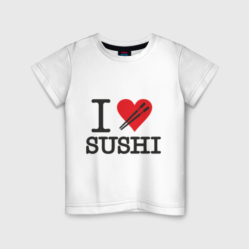 Детская Футболка I love sushi (хлопок)