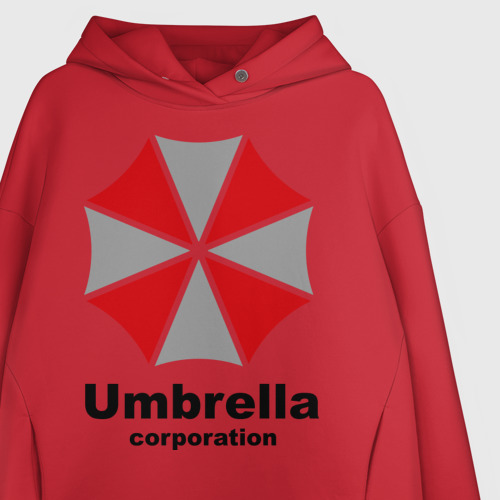 Женское худи Oversize хлопок Umbrella corporation, цвет красный - фото 3