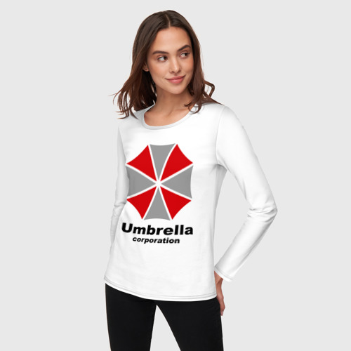 Женский лонгслив хлопок Umbrella corporation, цвет белый - фото 3
