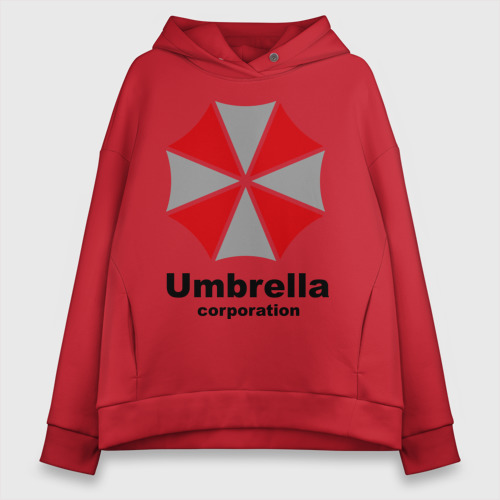 Женское худи Oversize хлопок Umbrella corporation, цвет красный