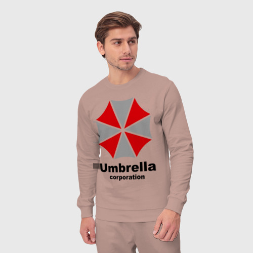 Мужской костюм хлопок Umbrella corporation, цвет пыльно-розовый - фото 5