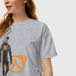 Женская футболка хлопок Oversize Half Life 2. Gordon Freeman - фото 2