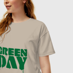 Женская футболка хлопок Oversize Green day 4 - фото 2