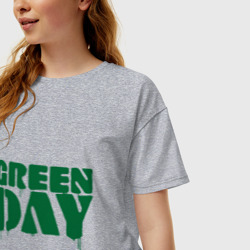 Женская футболка хлопок Oversize Green day 4 - фото 2