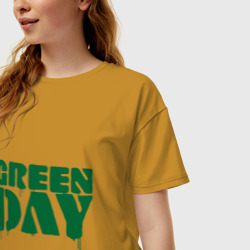 Женская футболка хлопок Oversize Green day 4 - фото 2