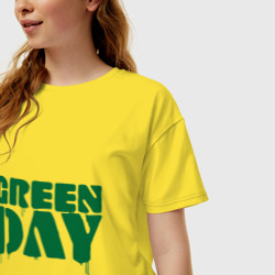 Женская футболка хлопок Oversize Green day 4 - фото 2