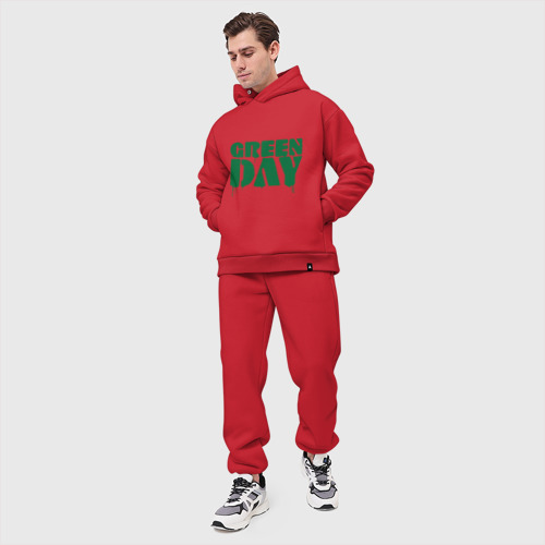 Мужской костюм oversize хлопок Green day 4, цвет красный - фото 5