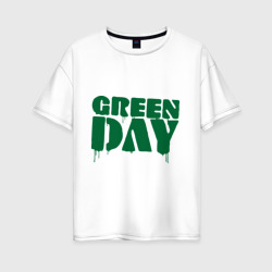 Женская футболка хлопок Oversize Green day 4