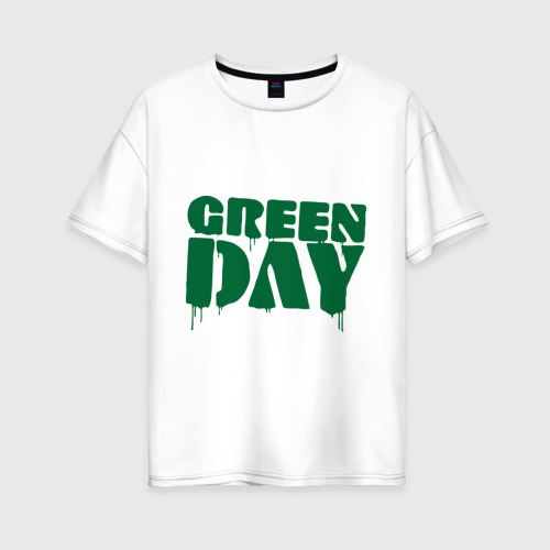 Женская футболка хлопок Oversize Green day 4