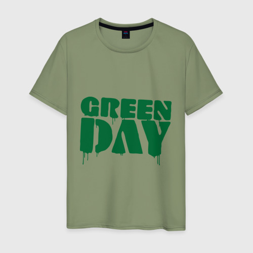 Мужская футболка хлопок Green day 4, цвет авокадо