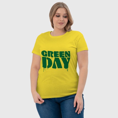 Женская футболка хлопок с принтом Green day (4), фото #4
