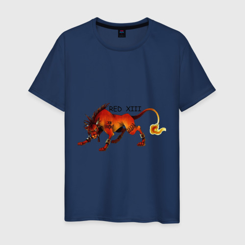 Мужская футболка хлопок Final Fantasy 7 - Red XIII (2), цвет темно-синий