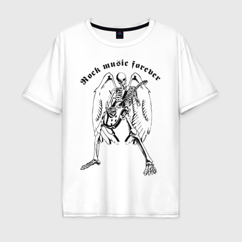 Мужская футболка из хлопка оверсайз с принтом Rock music Dead Angel, вид спереди №1