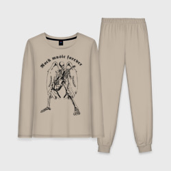 Женская пижама с лонгсливом хлопок Rock music Dead Angel