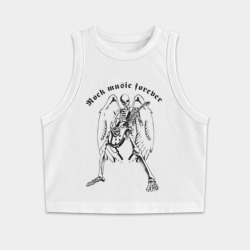 Женская укороченная майка-топ хлопок Rock music Dead Angel