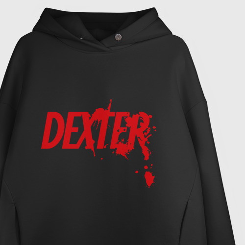 Женское худи Oversize хлопок Dexter - Декстер, цвет черный - фото 3
