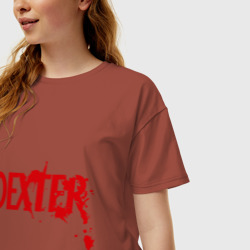 Женская футболка хлопок Oversize Dexter - Декстер - фото 2