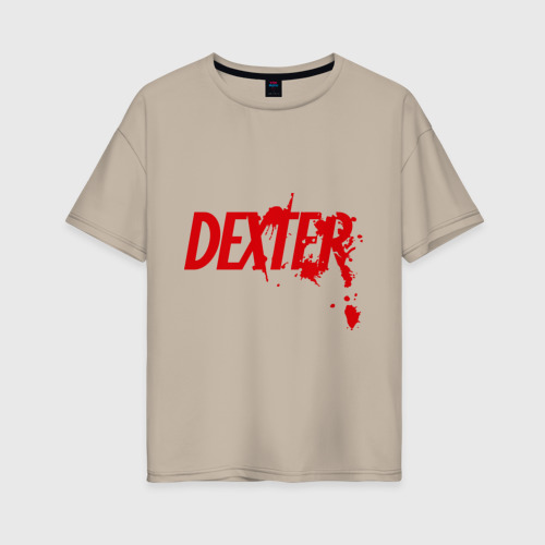 Женская футболка хлопок Oversize Dexter - Декстер, цвет миндальный