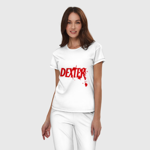 Женская пижама хлопок Dexter - Декстер, цвет белый - фото 3