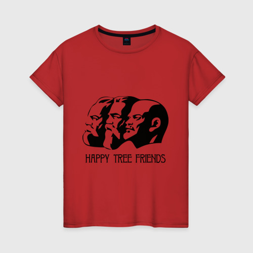 Женская футболка хлопок Happy Tree Friends 2, цвет красный