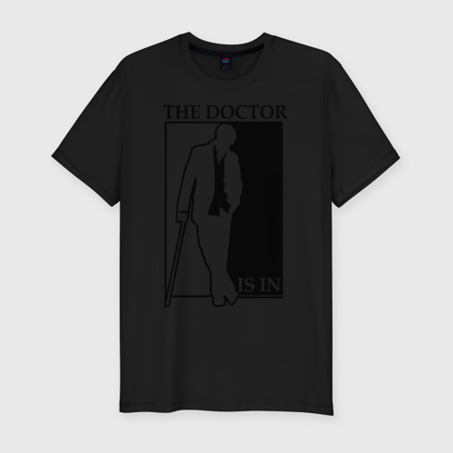 Мужская футболка хлопок Slim The doctor is in, цвет черный