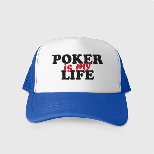 Кепка тракер с сеткой Poker is My Life, цвет синий