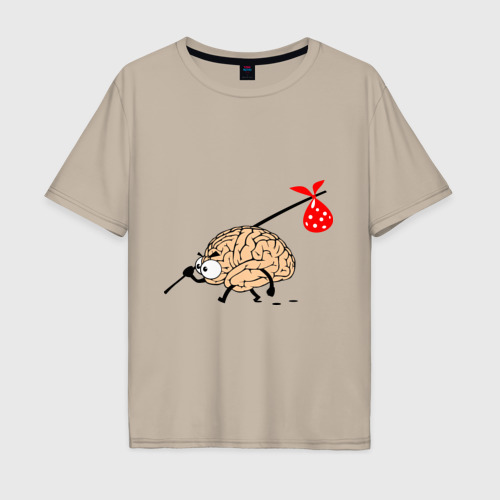 Мужская футболка хлопок Oversize с принтом Мозг уходит, вид спереди #2