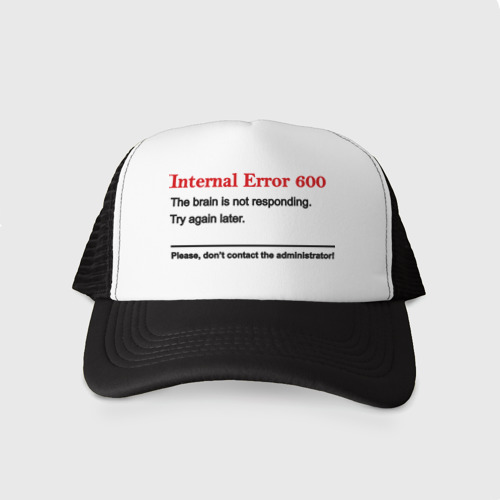 Кепка тракер с сеткой Internal error 600, цвет черный