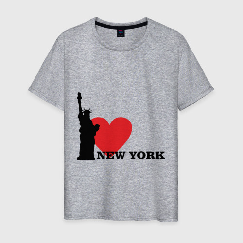 Мужская футболка хлопок I love New York (NY Freedom), цвет меланж