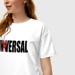 Женская футболка хлопок Oversize Universal bodybilding - фото 2