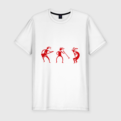 Мужская приталенная футболка из хлопка с принтом Рок - музыканты, вид спереди №1