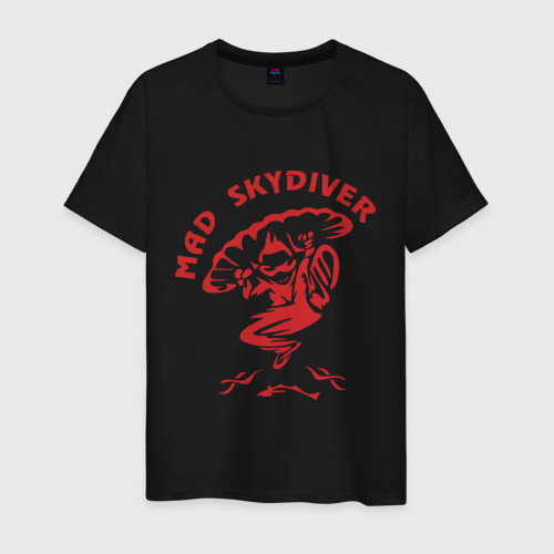 Мужская футболка хлопок Mad Skydiver, цвет черный