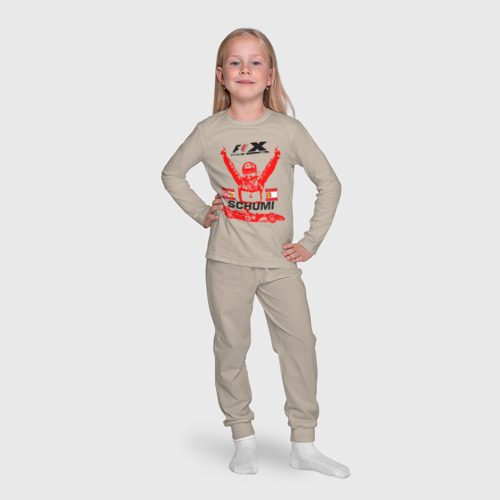 Детская пижама с лонгсливом хлопок F1 X Schumaher, цвет миндальный - фото 7