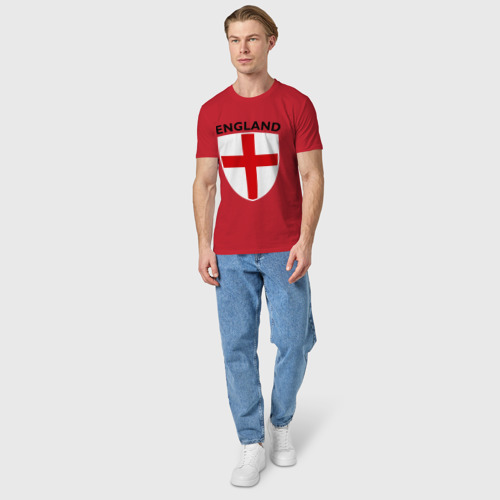 Мужская футболка хлопок England - Англия, цвет красный - фото 5