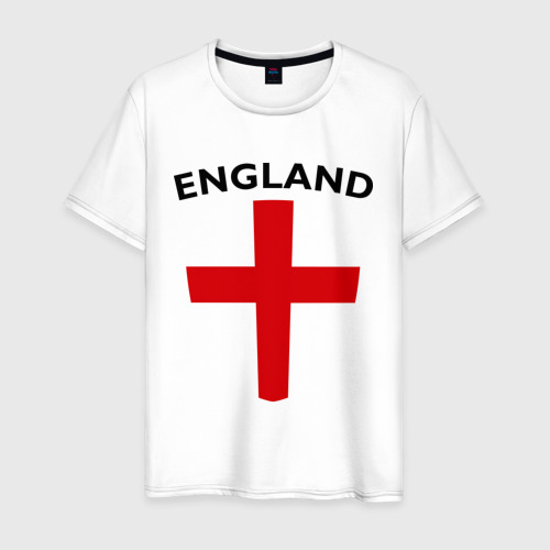Мужская футболка хлопок England - Англия, цвет белый
