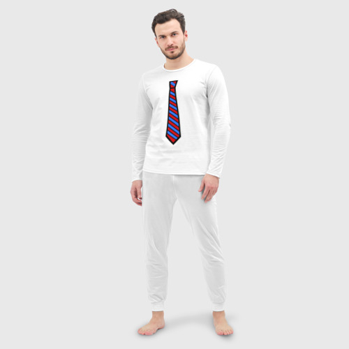 Мужская пижама с лонгсливом хлопок Стильный прикид, цвет белый - фото 3
