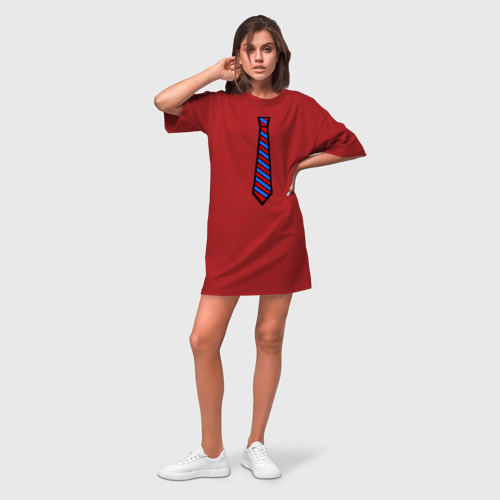 Платье-футболка хлопок Стильный прикид, цвет красный - фото 3