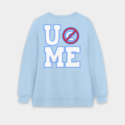 Женский свитшот oversize без начеса хлопок WWE John Cena \"Never Give Up\" 2